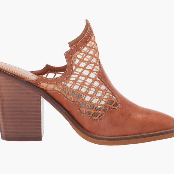 Kelsi Dagger Brooklyn Wolf Tan Leather Mules sz 7 - Picture 3 of 7